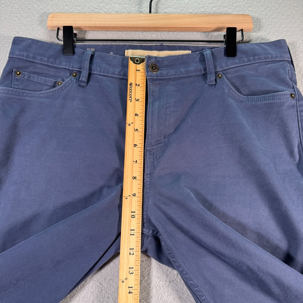 Banana Republic The Traveler Chino Pants Men 35x32 Slate Blue Slim Twill Classic - Picture 8 of 16